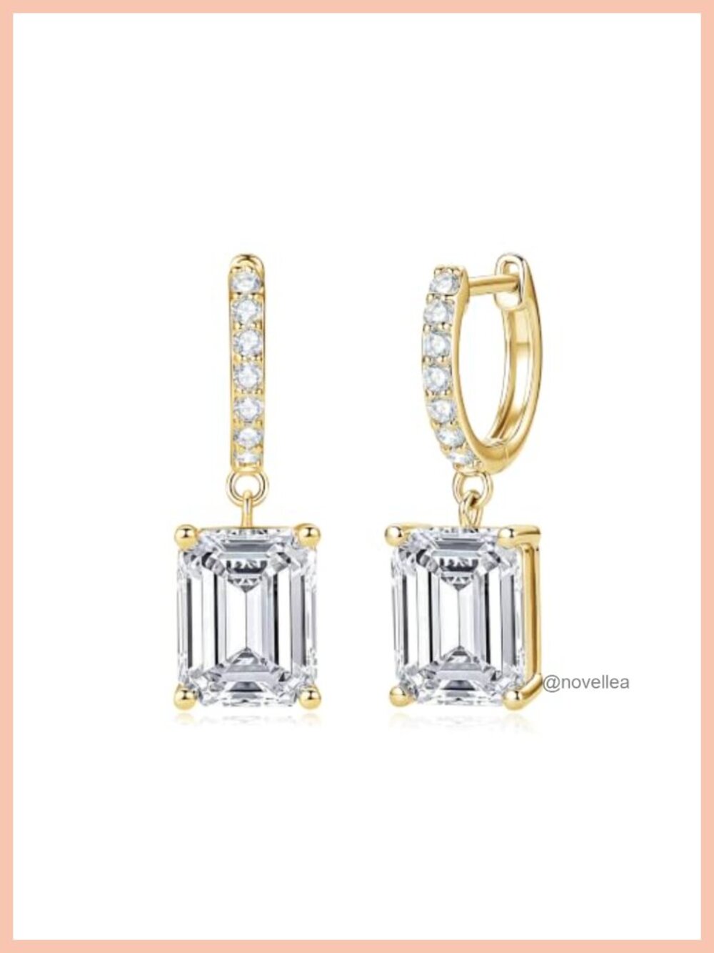 14K Gold Filled Emerald Moissanite Hoop Earrings for Women